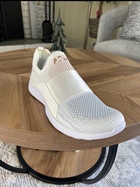 APL Men’s Slip-On Knit Sneaker in Off-White and Light Cream